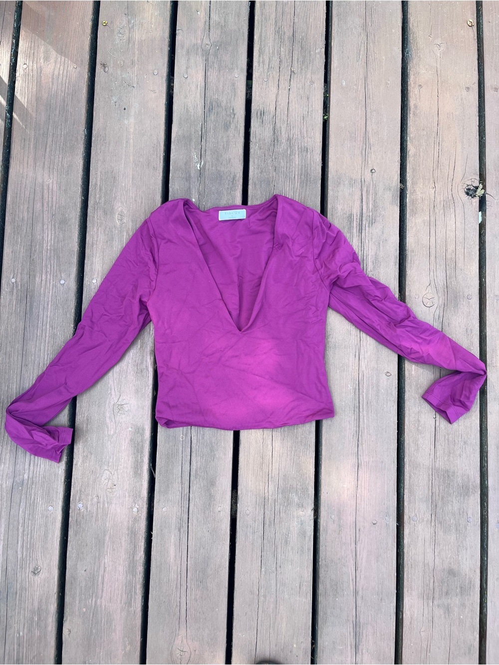 Babaton Contour Deep V Long Sleeve - Fuschia